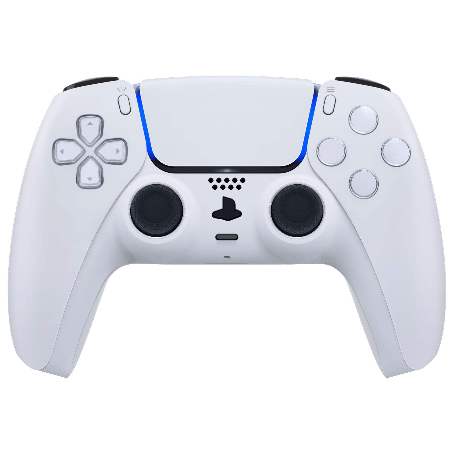 eXtremeRate Replacement Decorative Trim Shell with Accent Rings Compatible with PS5 Controller BDM-010/020/030/040/050 - Solid White eXtremeRate