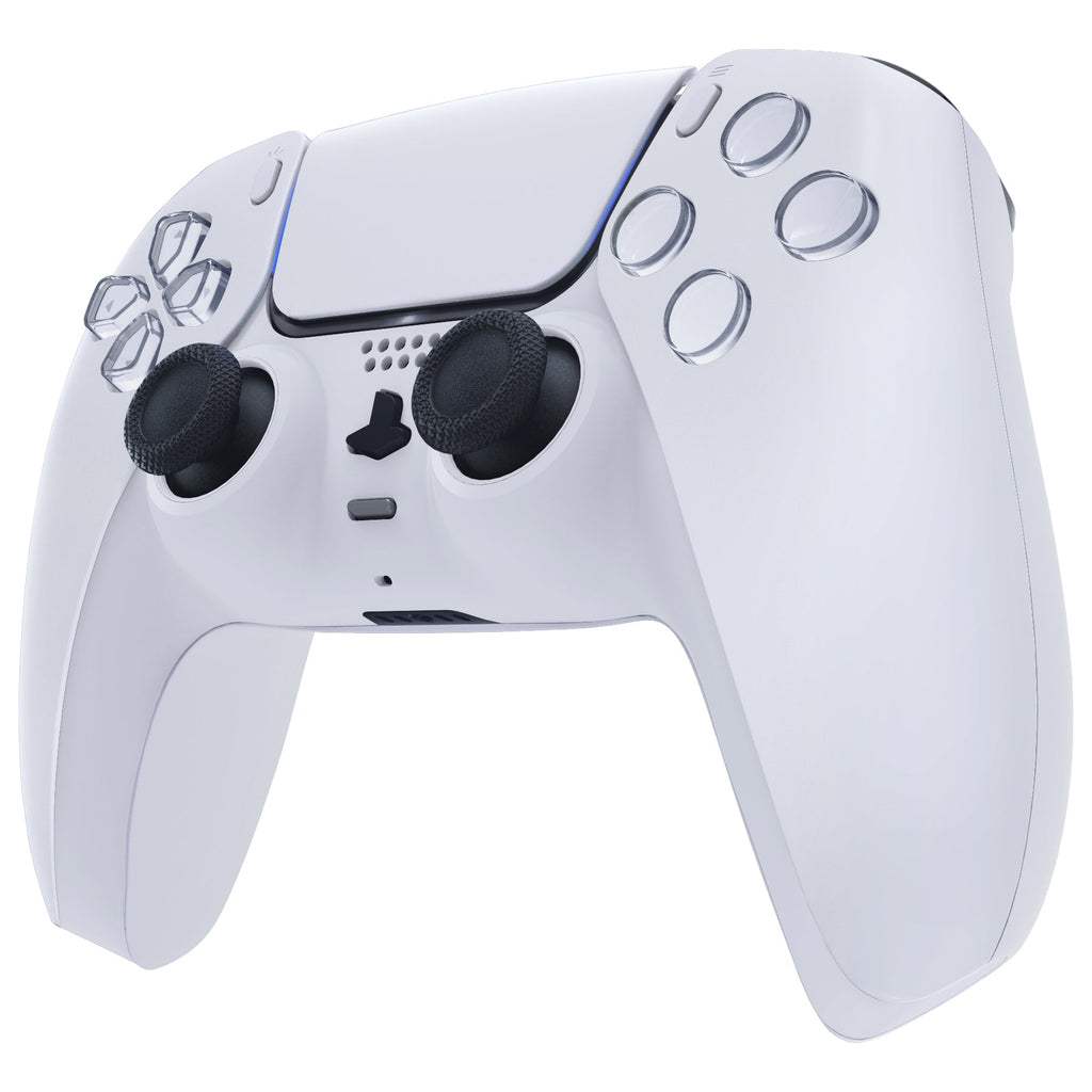 eXtremeRate Replacement Decorative Trim Shell with Accent Rings Compatible with PS5 Controller BDM-010/020/030/040/050 - Solid White eXtremeRate