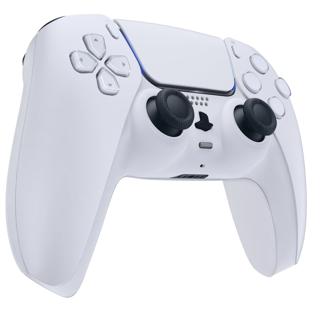 eXtremeRate Replacement Decorative Trim Shell with Accent Rings Compatible with PS5 Controller BDM-010/020/030/040/050 - Solid White eXtremeRate