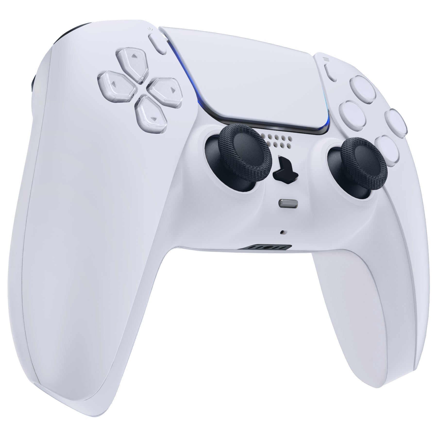 eXtremeRate Replacement Decorative Trim Shell with Accent Rings Compatible with PS5 Controller BDM-010/020/030/040/050 - Solid White eXtremeRate