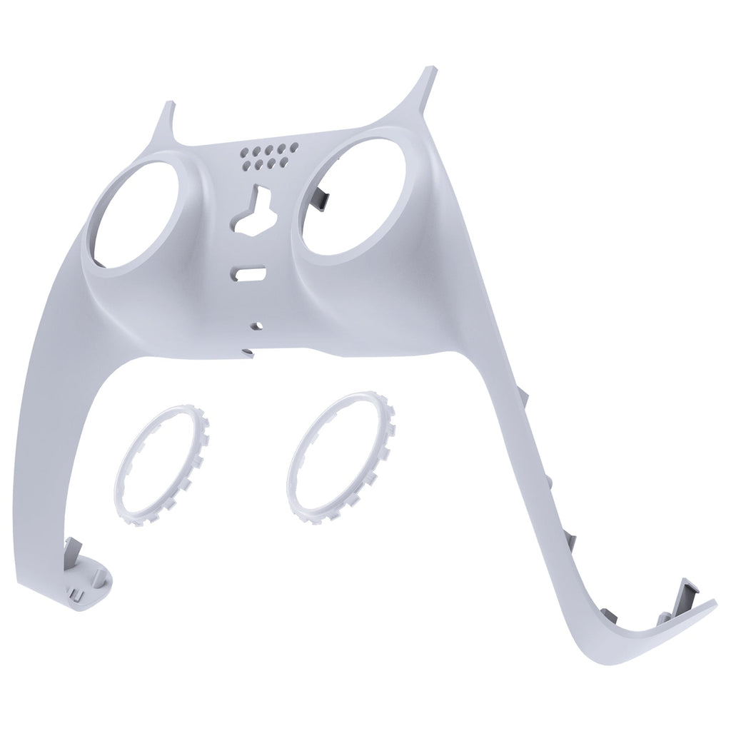 eXtremeRate Replacement Decorative Trim Shell with Accent Rings Compatible with PS5 Controller BDM-010/020/030/040/050 - Solid White eXtremeRate