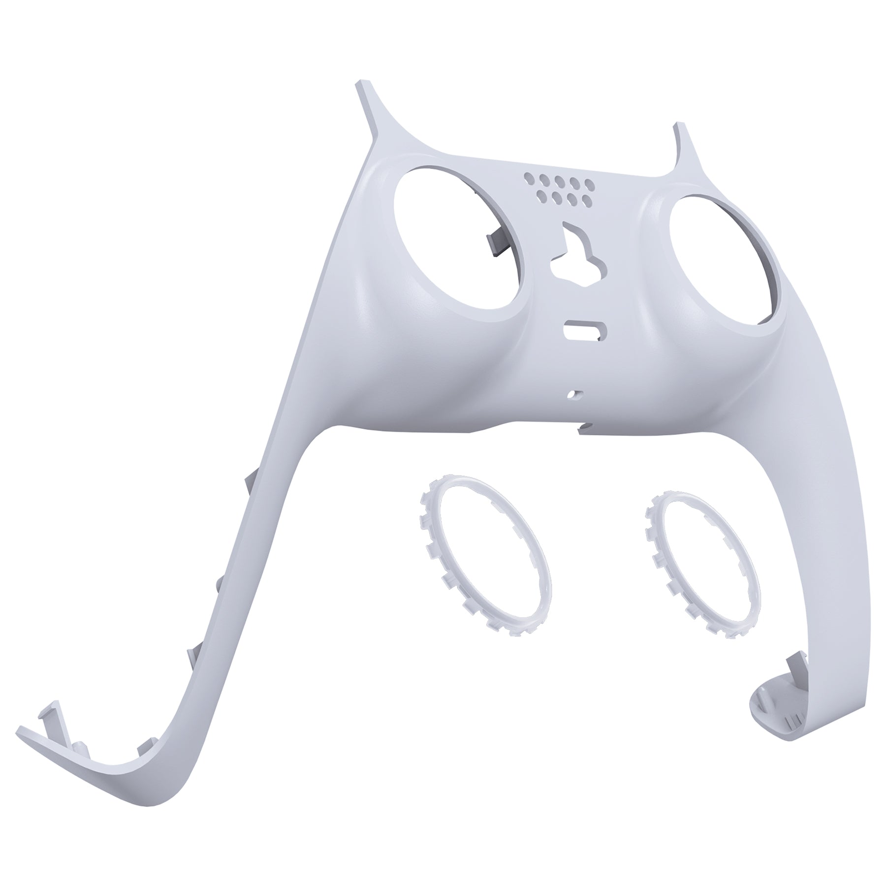 eXtremeRate Replacement Decorative Trim Shell with Accent Rings Compatible with PS5 Controller BDM-010/020/030/040/050 - Solid White eXtremeRate