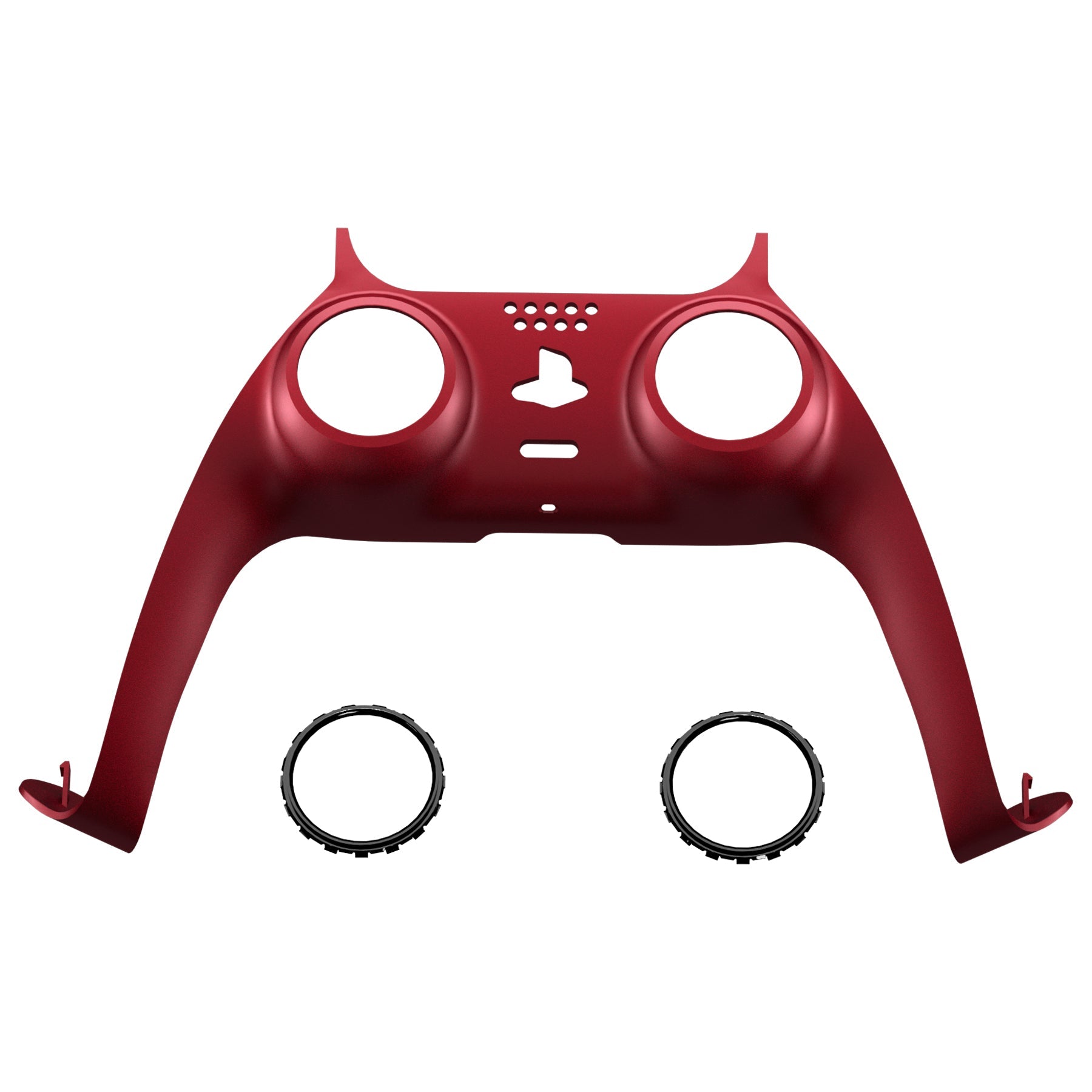 eXtremeRate Replacement Decorative Trim Shell with Accent Rings Compatible with PS5 Controller BDM-010/020/030/040/050 - Volcanic Red eXtremeRate