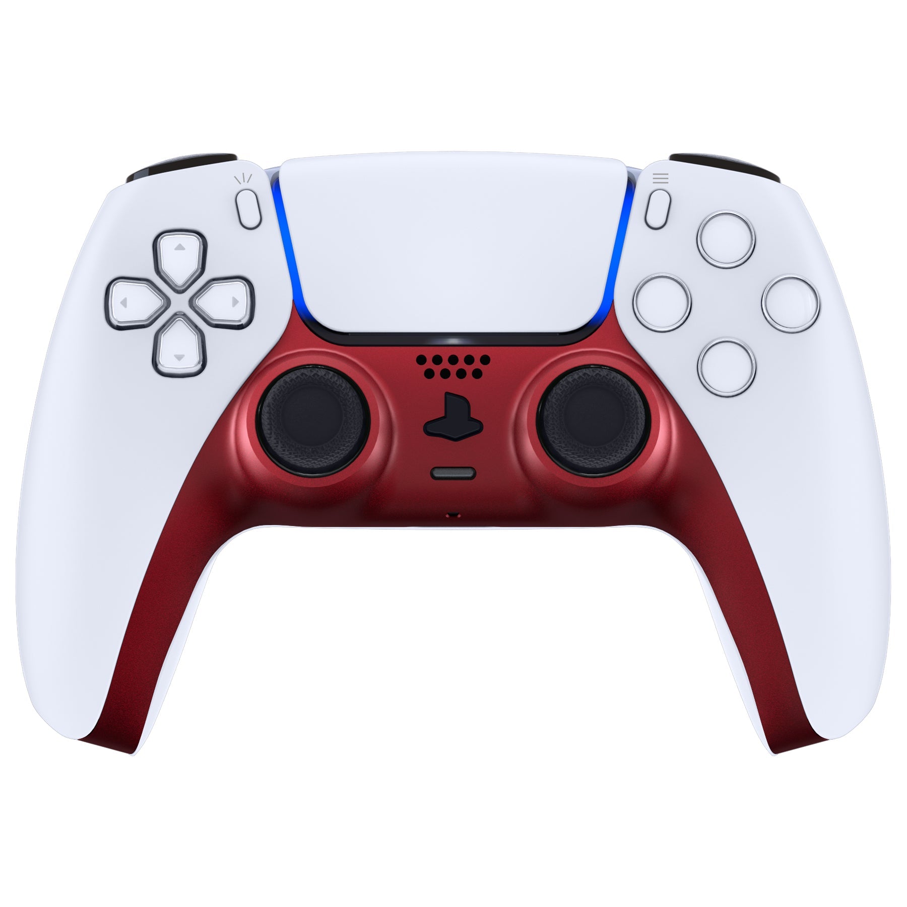 eXtremeRate Replacement Decorative Trim Shell with Accent Rings Compatible with PS5 Controller BDM-010/020/030/040/050 - Volcanic Red eXtremeRate