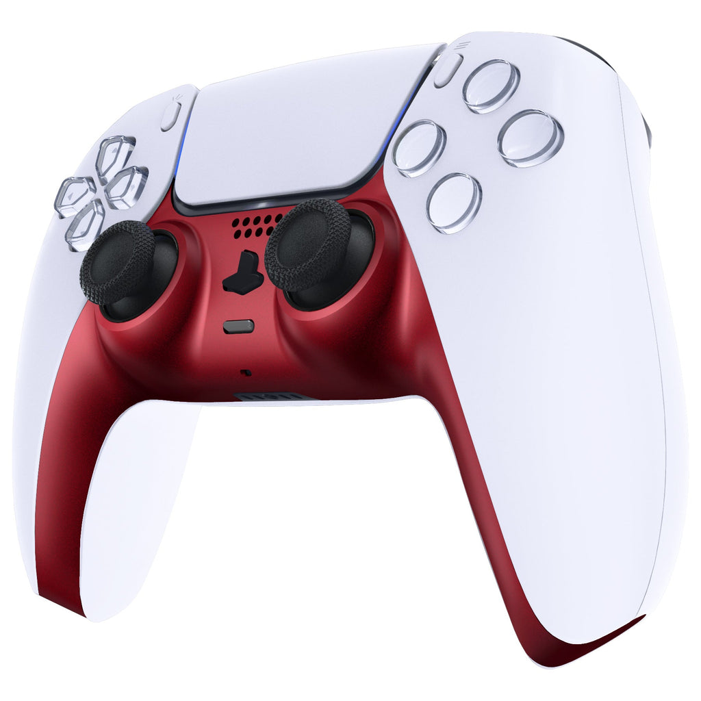 eXtremeRate Replacement Decorative Trim Shell with Accent Rings Compatible with PS5 Controller BDM-010/020/030/040/050 - Volcanic Red eXtremeRate