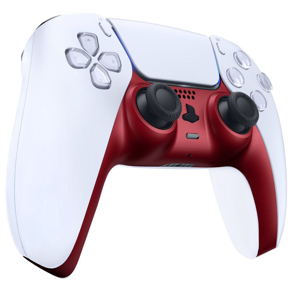 eXtremeRate Replacement Decorative Trim Shell with Accent Rings Compatible with PS5 Controller BDM-010/020/030/040/050 - Volcanic Red eXtremeRate