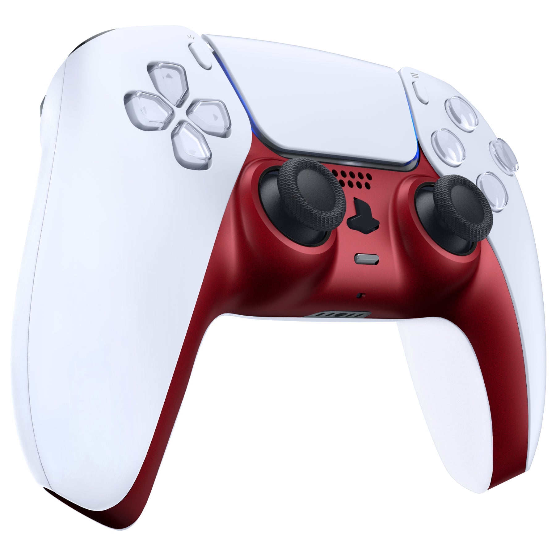 eXtremeRate Replacement Decorative Trim Shell with Accent Rings Compatible with PS5 Controller BDM-010/020/030/040/050 - Volcanic Red eXtremeRate