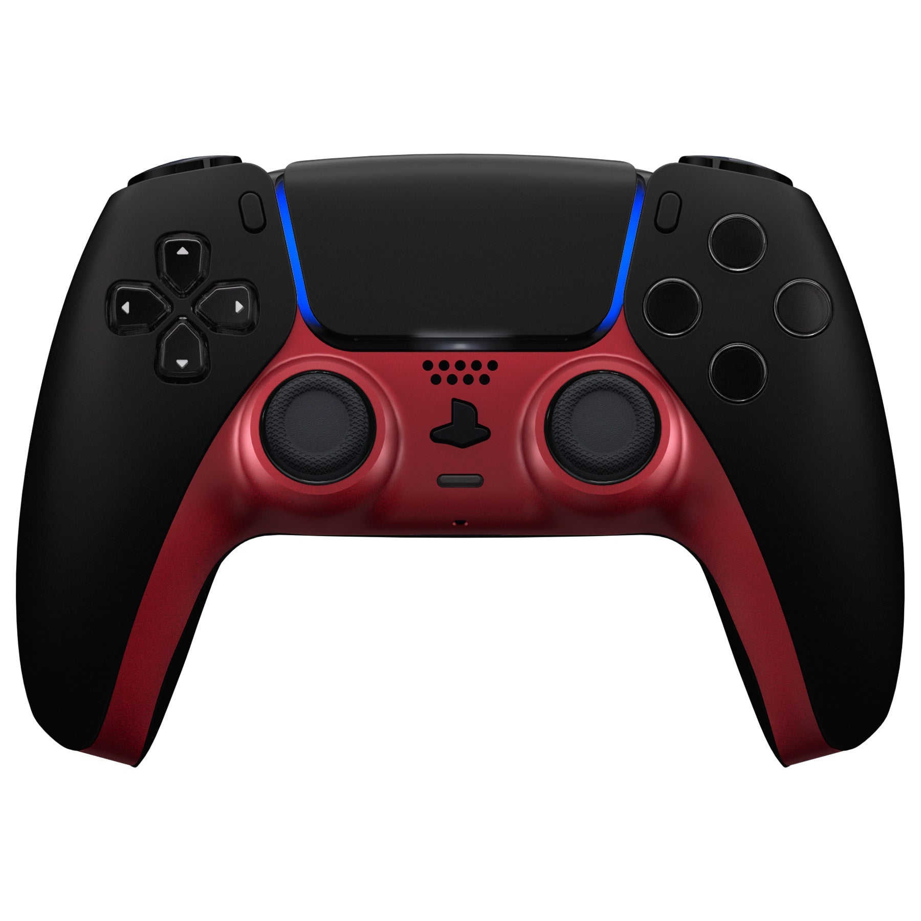 eXtremeRate Replacement Decorative Trim Shell with Accent Rings Compatible with PS5 Controller BDM-010/020/030/040/050 - Volcanic Red eXtremeRate