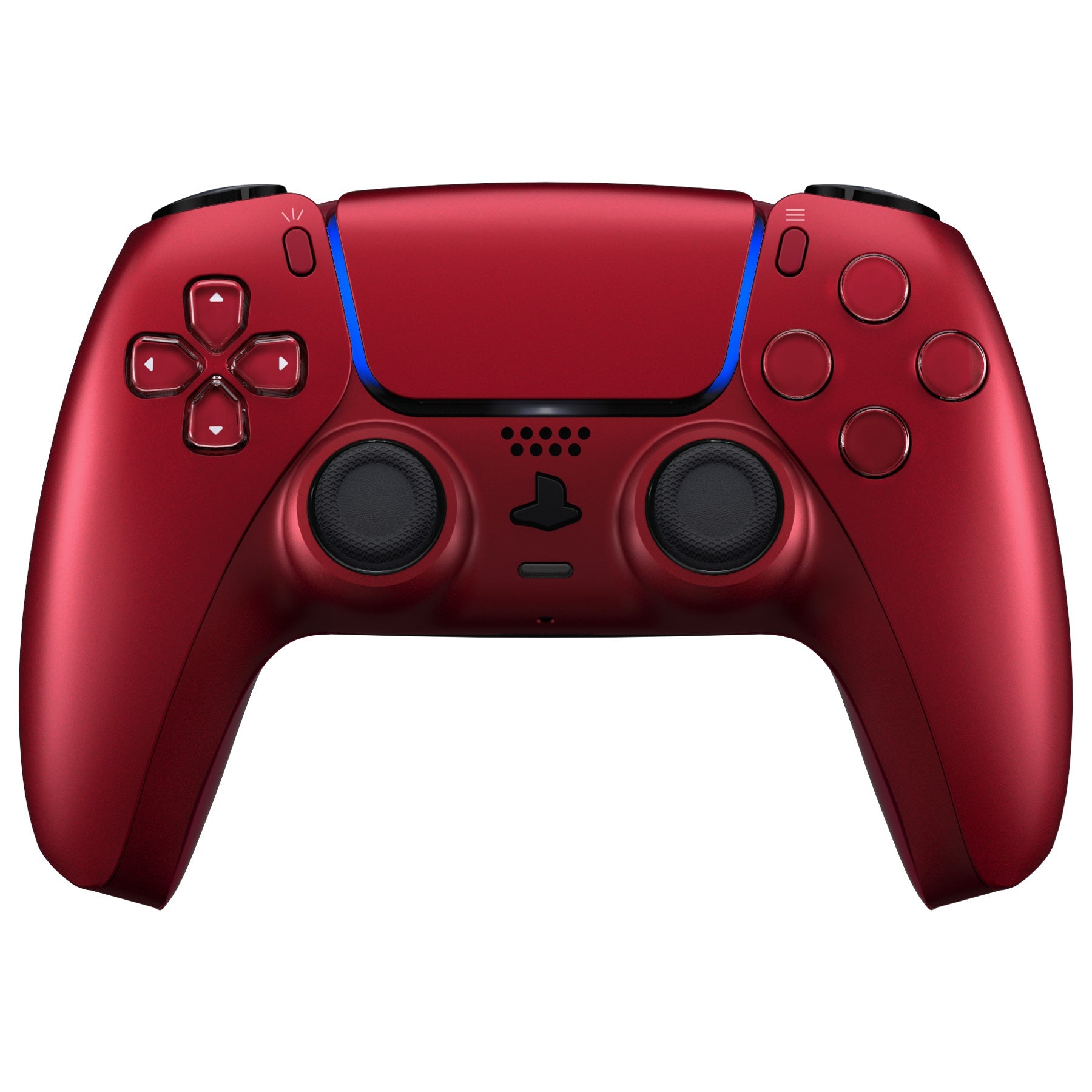 eXtremeRate Replacement Decorative Trim Shell with Accent Rings Compatible with PS5 Controller BDM-010/020/030/040/050 - Volcanic Red eXtremeRate