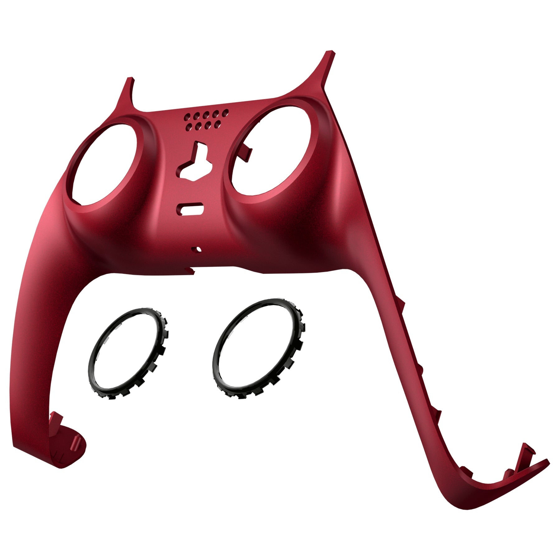 eXtremeRate Replacement Decorative Trim Shell with Accent Rings Compatible with PS5 Controller BDM-010/020/030/040/050 - Volcanic Red eXtremeRate