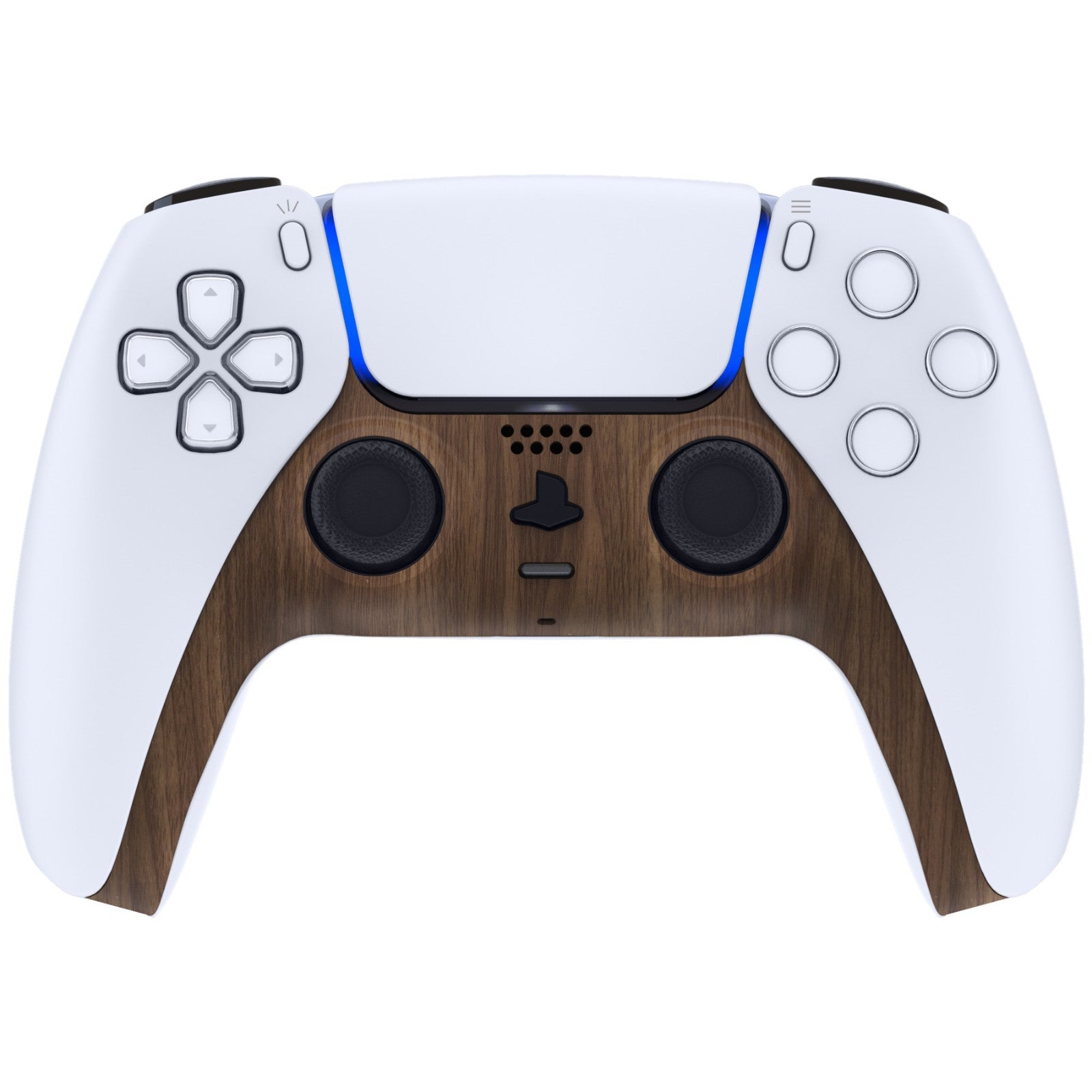 eXtremeRate Replacement Decorative Trim Shell with Accent Rings Compatible with PS5 Controller BDM-010/020/030/040/050 - Wood Grain eXtremeRate