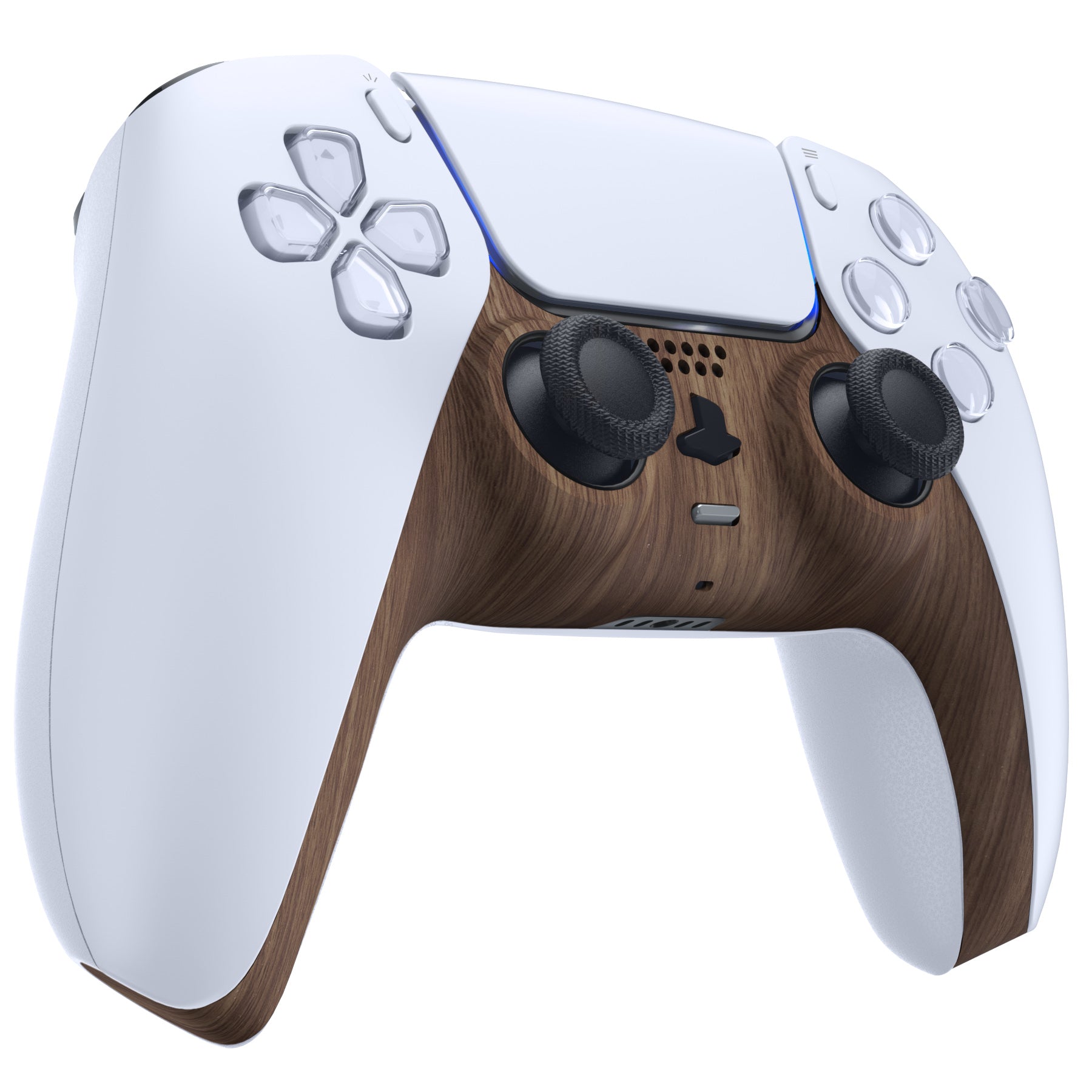 eXtremeRate Replacement Decorative Trim Shell with Accent Rings Compatible with PS5 Controller BDM-010/020/030/040/050 - Wood Grain eXtremeRate
