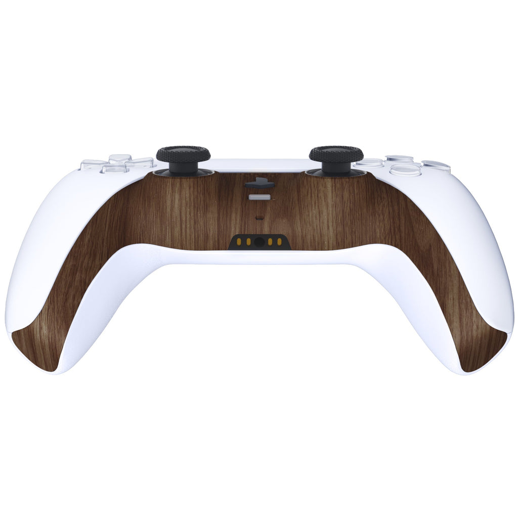 eXtremeRate Replacement Decorative Trim Shell with Accent Rings Compatible with PS5 Controller BDM-010/020/030/040/050 - Wood Grain eXtremeRate