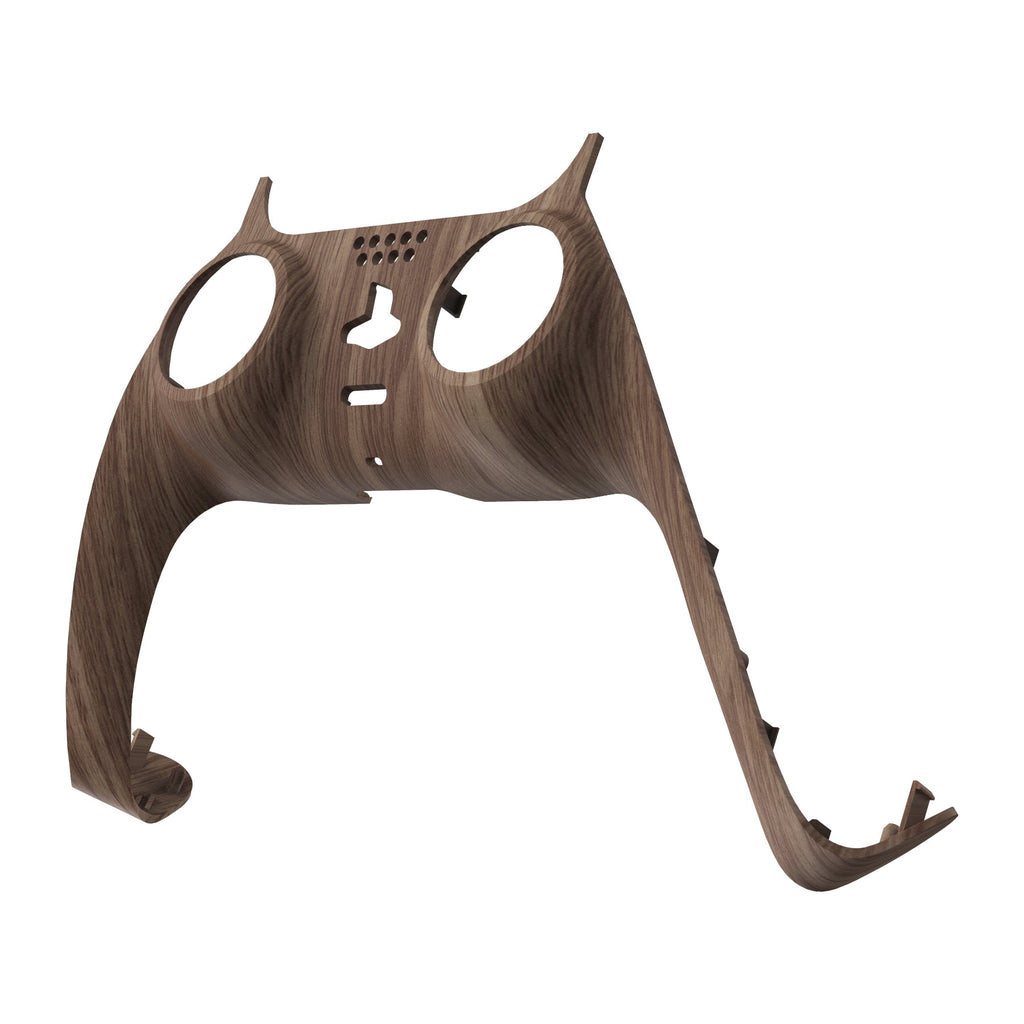 eXtremeRate Replacement Decorative Trim Shell with Accent Rings Compatible with PS5 Controller BDM-010/020/030/040/050 - Wood Grain eXtremeRate