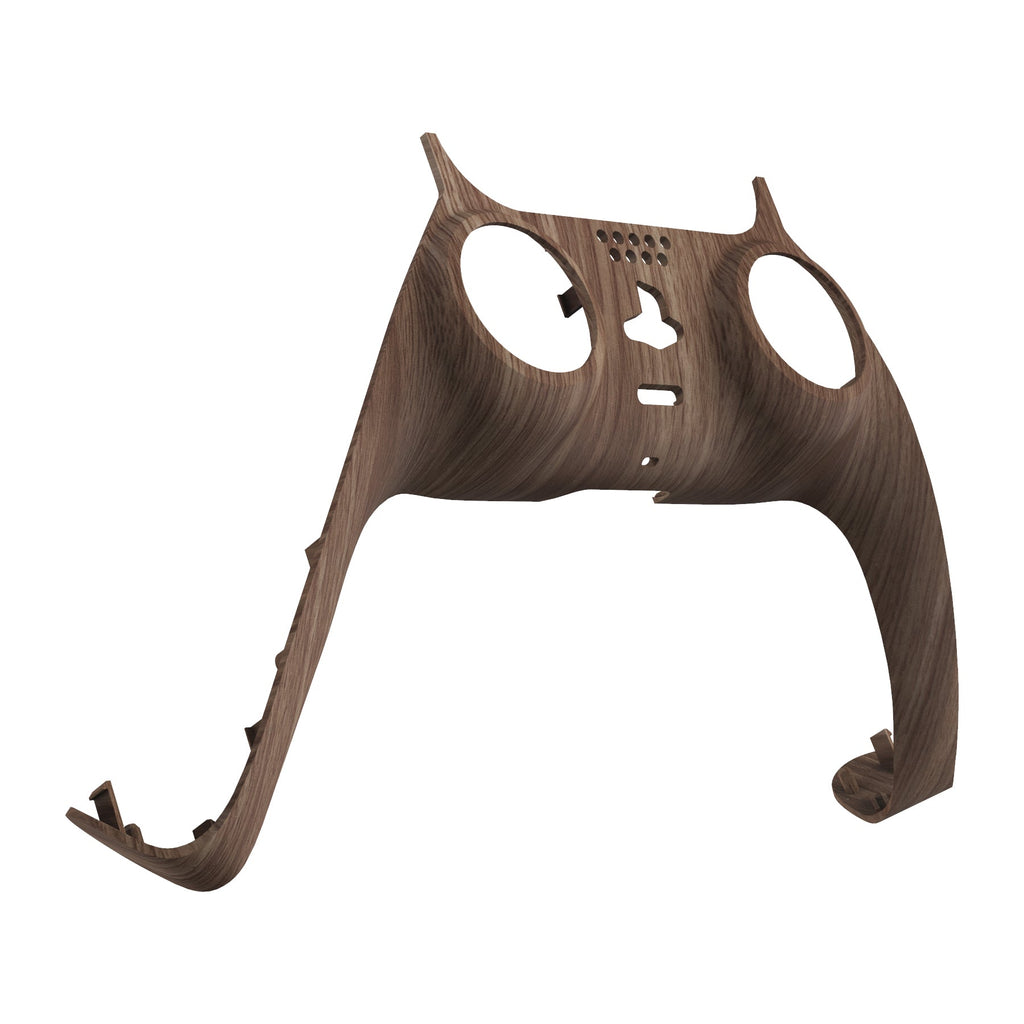 eXtremeRate Replacement Decorative Trim Shell with Accent Rings Compatible with PS5 Controller BDM-010/020/030/040/050 - Wood Grain eXtremeRate