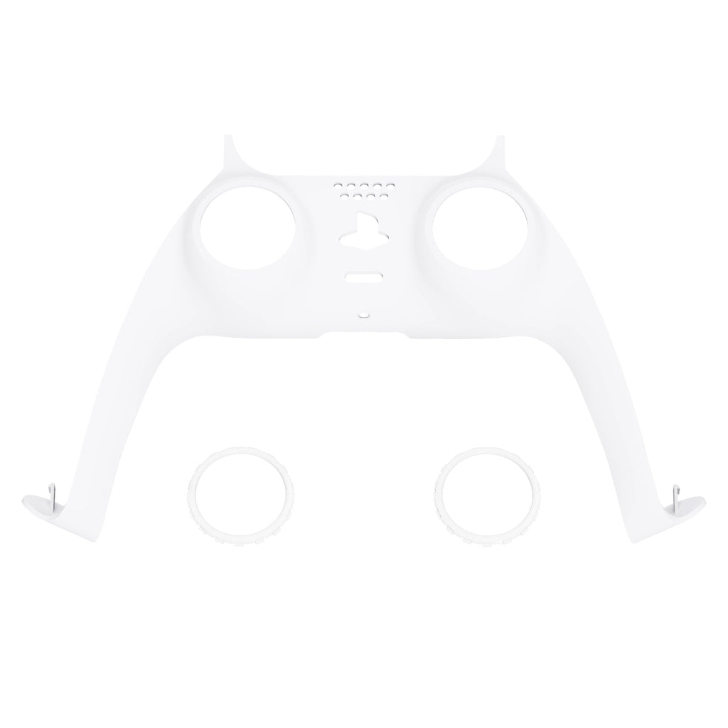 eXtremeRate Replacement Decorative Trim Shell with Accent Rings Compatible with PS5 Controller BDM-010/020/030/040/050 - White eXtremeRate