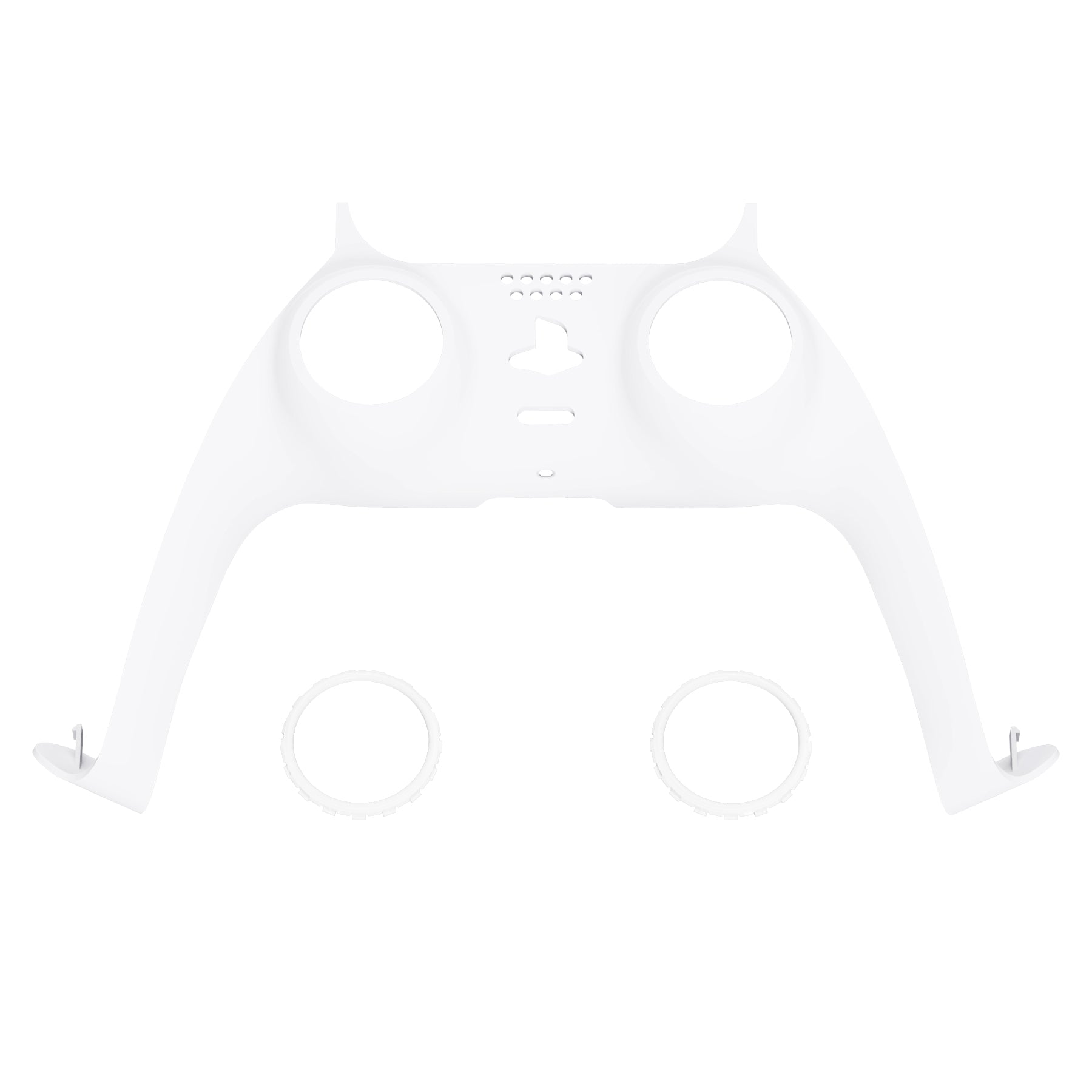 eXtremeRate Replacement Decorative Trim Shell with Accent Rings Compatible with PS5 Controller BDM-010/020/030/040/050 - White eXtremeRate