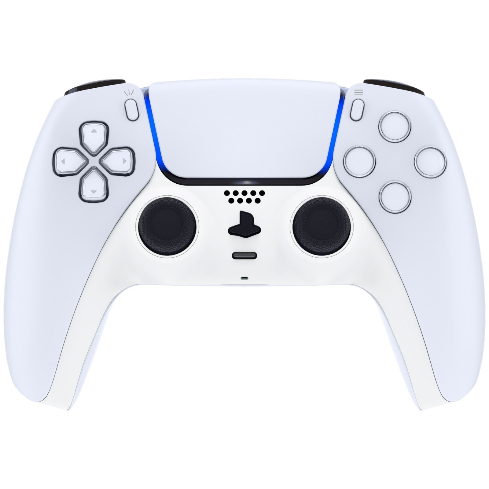 eXtremeRate Replacement Decorative Trim Shell with Accent Rings Compatible with PS5 Controller BDM-010/020/030/040/050 - White eXtremeRate