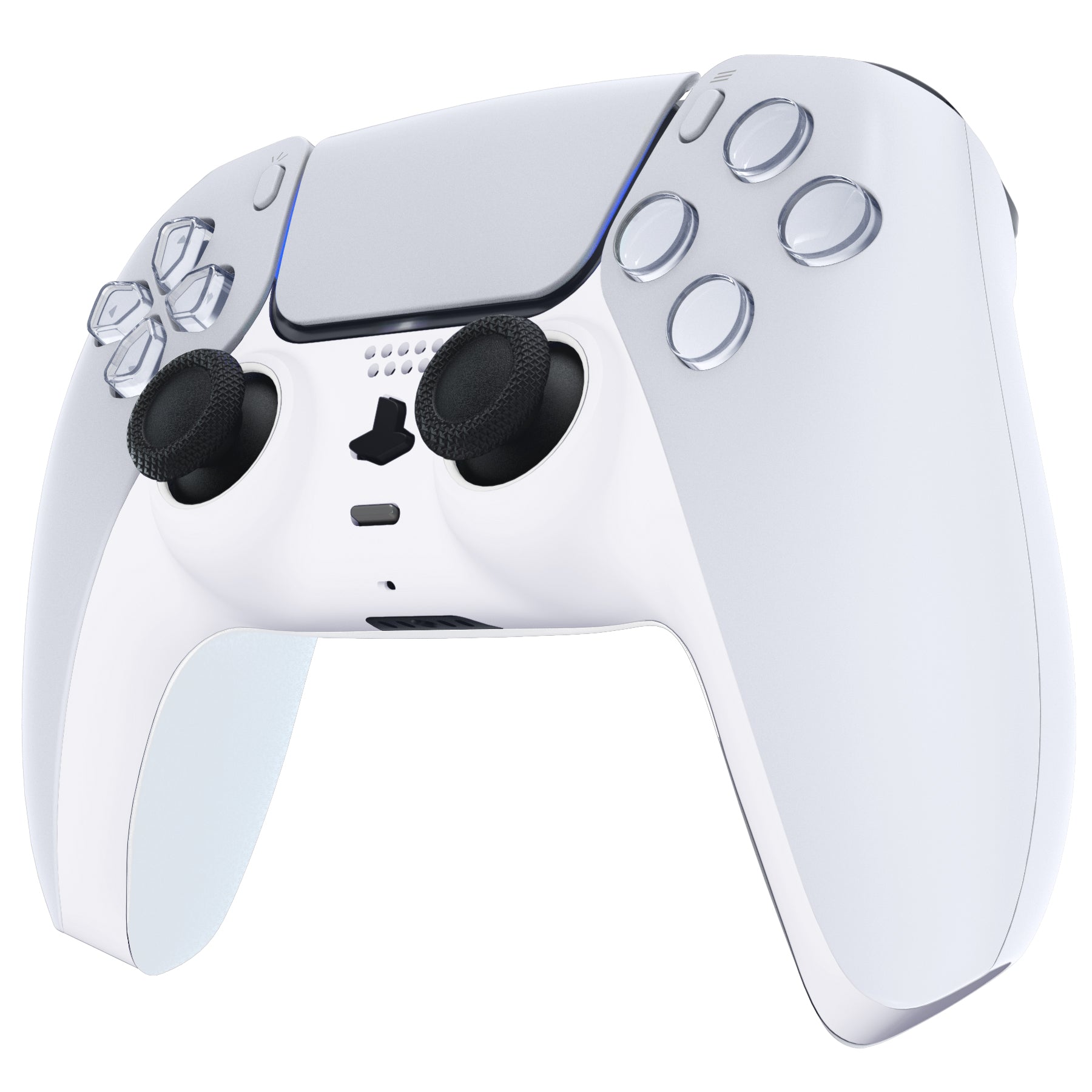 eXtremeRate Replacement Decorative Trim Shell with Accent Rings Compatible with PS5 Controller BDM-010/020/030/040/050 - White eXtremeRate