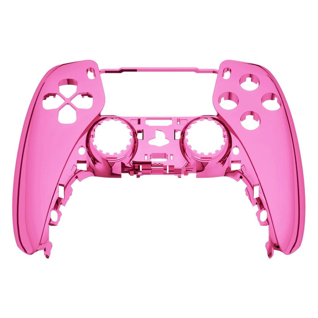 eXtremeRate Replacement Front Housing Shell Compatible with PS5 Controller BDM-010/020/030/040/050 - Chrome Pink Glossy eXtremeRate