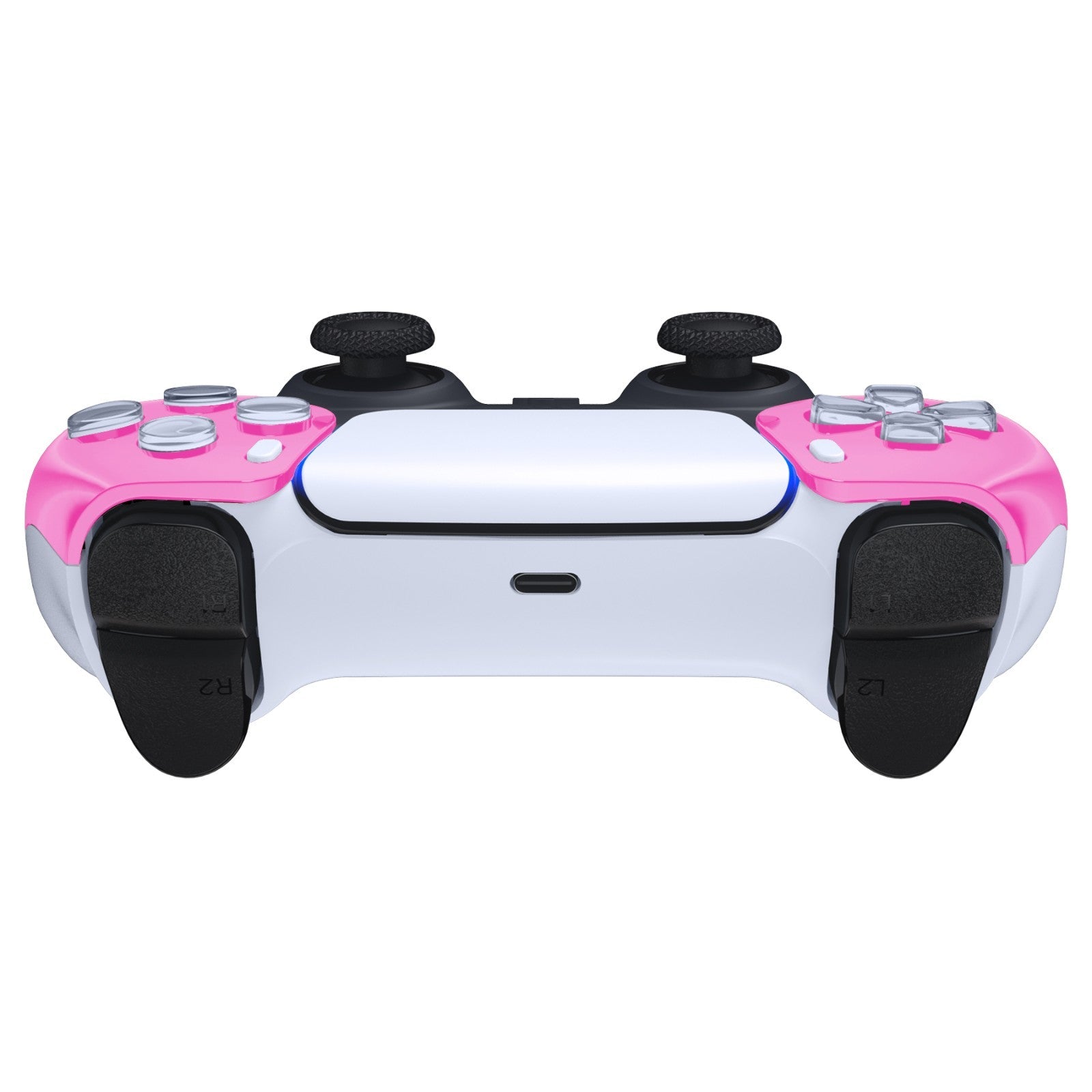 eXtremeRate Replacement Front Housing Shell Compatible with PS5 Controller BDM-010/020/030/040/050 - Chrome Pink Glossy eXtremeRate