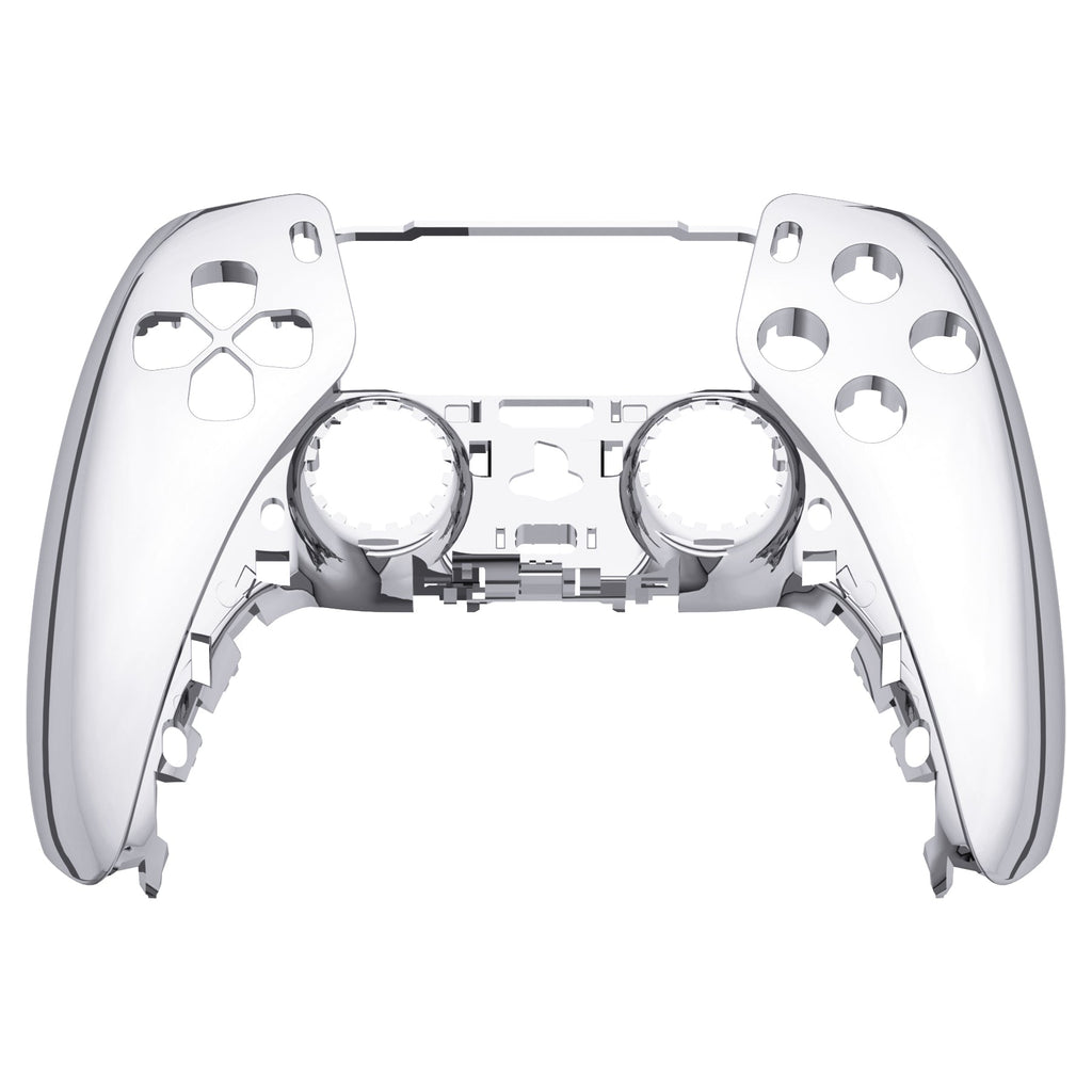 eXtremeRate Replacement Front Housing Shell Compatible with PS5 Controller BDM-010/020/030/040/050 - Chrome Silver Glossy eXtremeRate