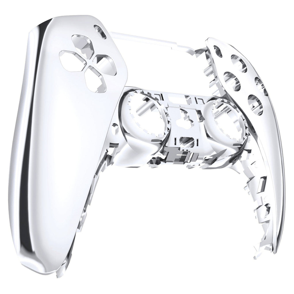 eXtremeRate Replacement Front Housing Shell Compatible with PS5 Controller BDM-010/020/030/040/050 - Chrome Silver Glossy eXtremeRate