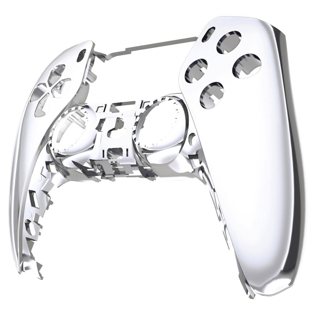 eXtremeRate Replacement Front Housing Shell Compatible with PS5 Controller BDM-010/020/030/040/050 - Chrome Silver Glossy eXtremeRate
