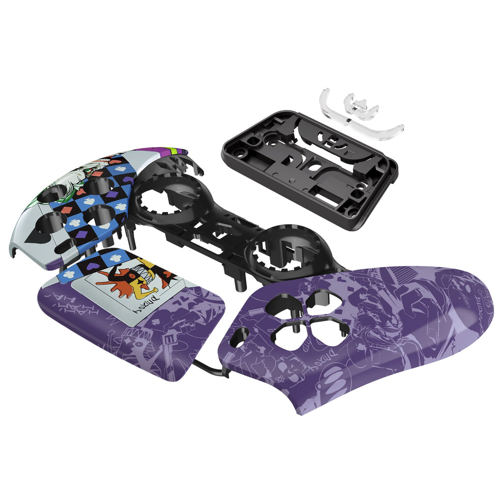 eXtremeRate Replacement Front Housing Shell with Touchpad Compatible with PS5 Controller BDM-010/020/030/040/050 - Clown Cards eXtremeRate