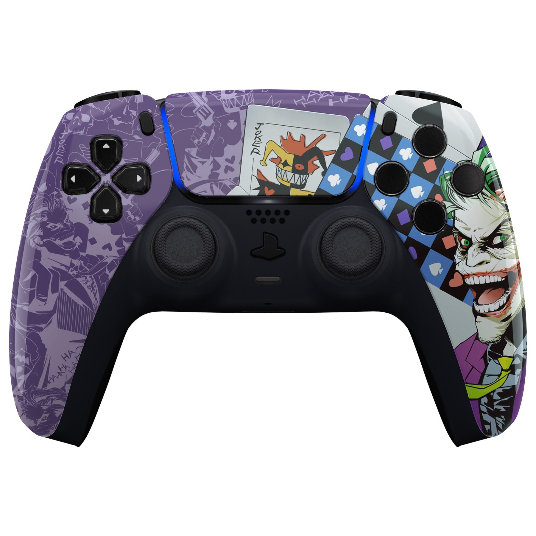 eXtremeRate Replacement Front Housing Shell with Touchpad Compatible with PS5 Controller BDM-010/020/030/040/050 - Clown Cards eXtremeRate