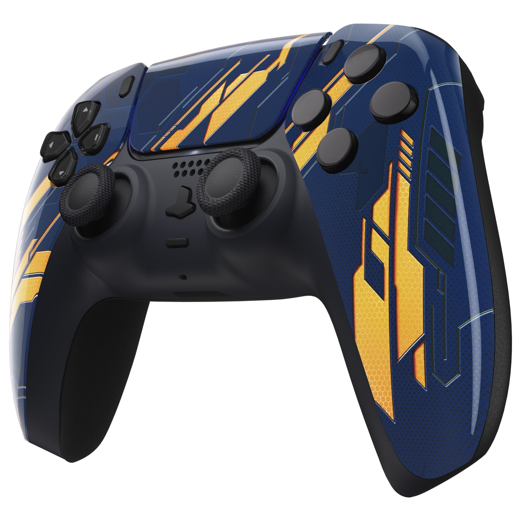 eXtremeRate Replacement Front Housing Shell with Touchpad Compatible with PS5 Controller BDM-010/020/030/040/050 - Glow in Dark Mecha - Orange eXtremeRate