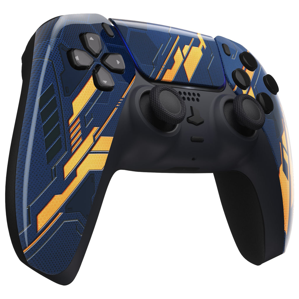 eXtremeRate Replacement Front Housing Shell with Touchpad Compatible with PS5 Controller BDM-010/020/030/040/050 - Glow in Dark Mecha - Orange eXtremeRate