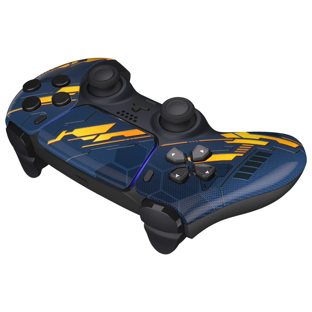 eXtremeRate Replacement Front Housing Shell with Touchpad Compatible with PS5 Controller BDM-010/020/030/040/050 - Glow in Dark Mecha - Orange eXtremeRate