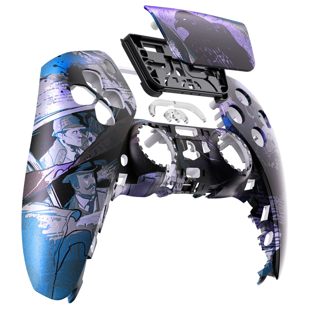 eXtremeRate Replacement Front Housing Shell with Touchpad Compatible with PS5 Controller BDM-010/020/030/040/050 - The Great Detective eXtremeRate