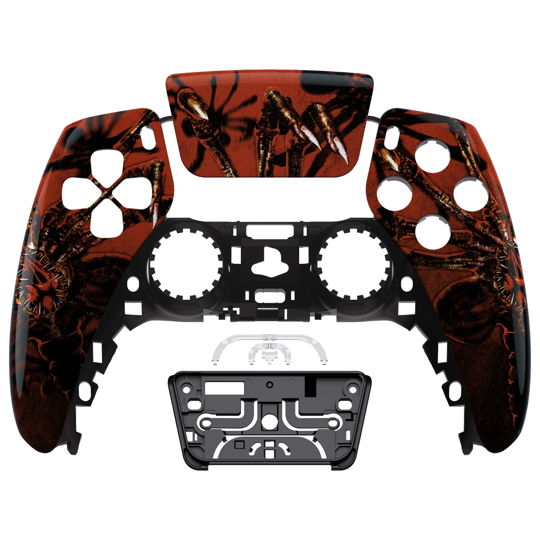 eXtremeRate Replacement Front Housing Shell with Touchpad Compatible with PS5 Controller BDM-010/020/030/040/050 - Alien Fear eXtremeRate