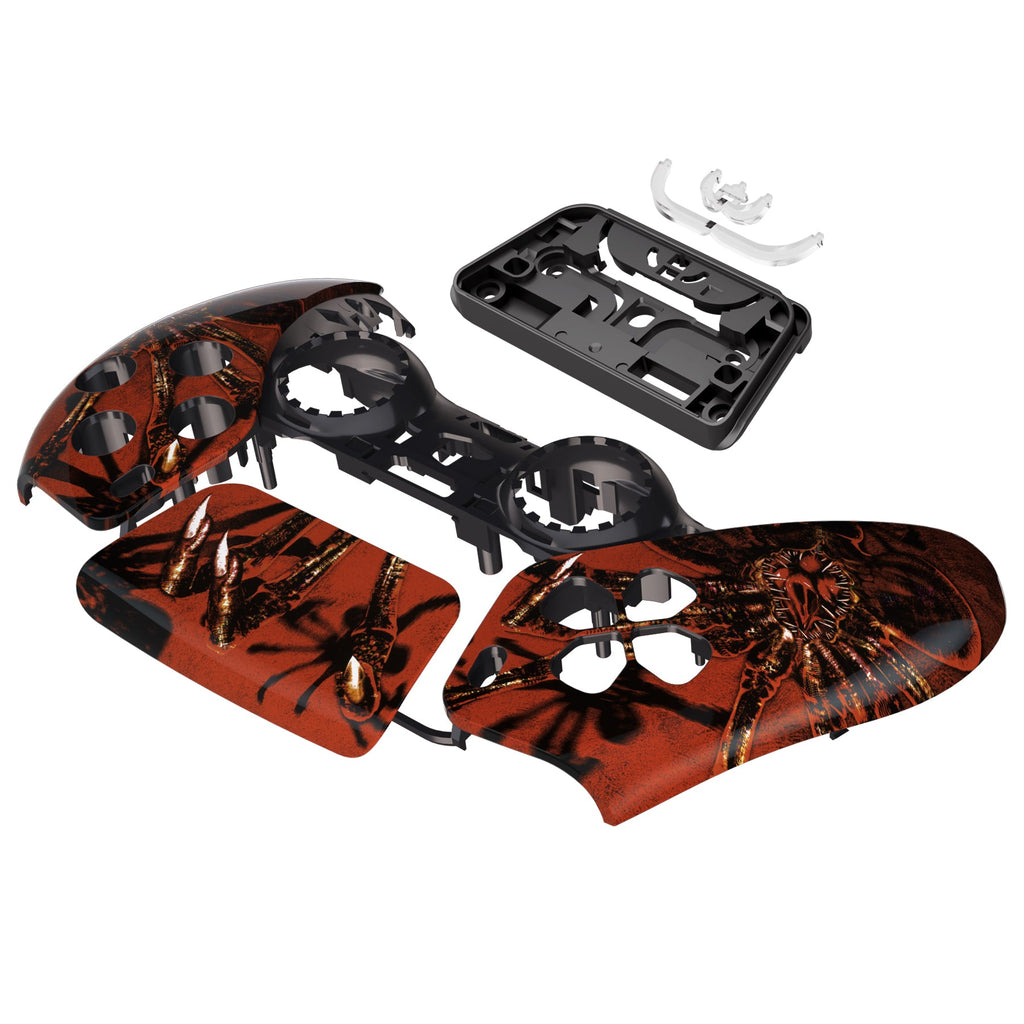 eXtremeRate Replacement Front Housing Shell with Touchpad Compatible with PS5 Controller BDM-010/020/030/040/050 - Alien Fear eXtremeRate
