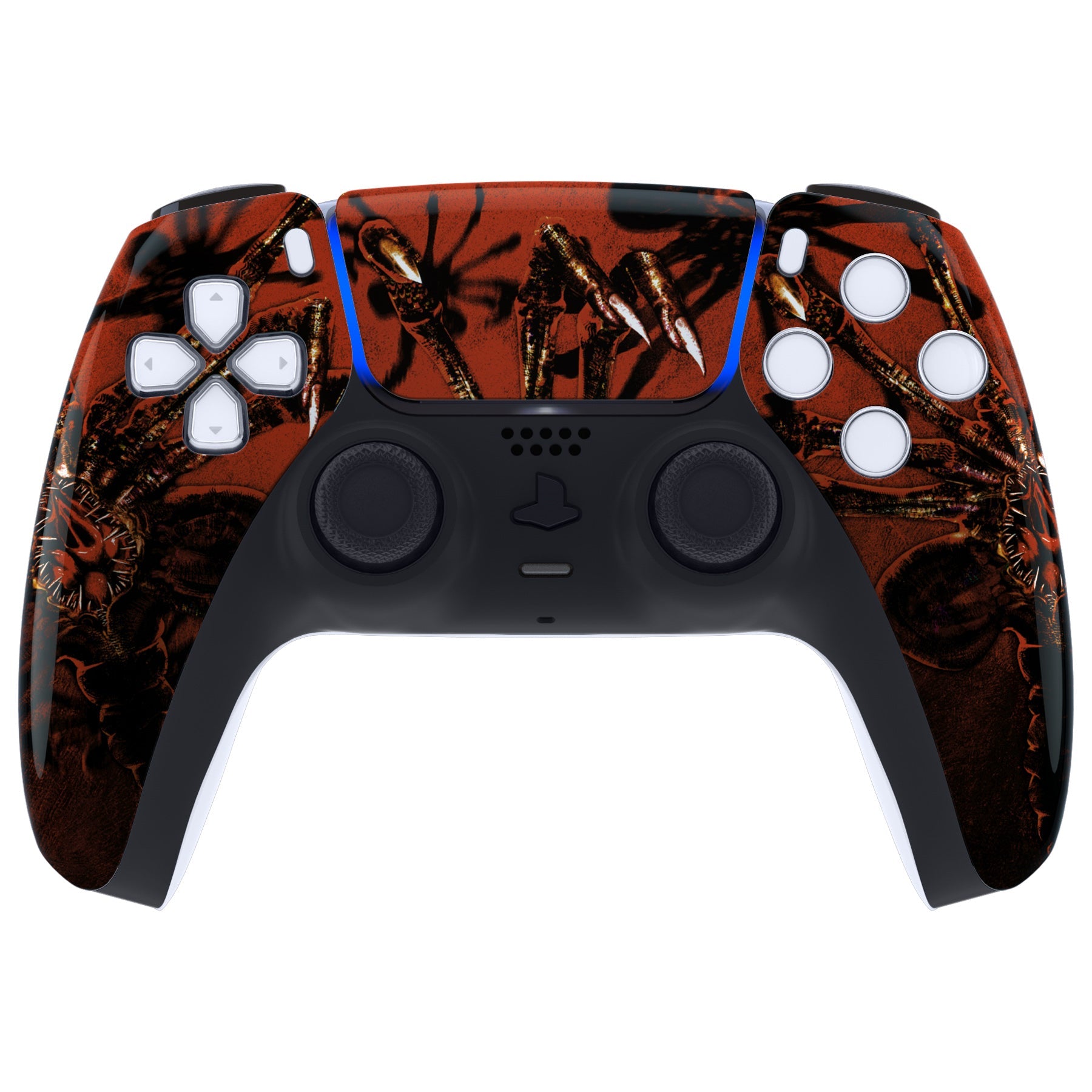 eXtremeRate Replacement Front Housing Shell with Touchpad Compatible with PS5 Controller BDM-010/020/030/040/050 - Alien Fear eXtremeRate