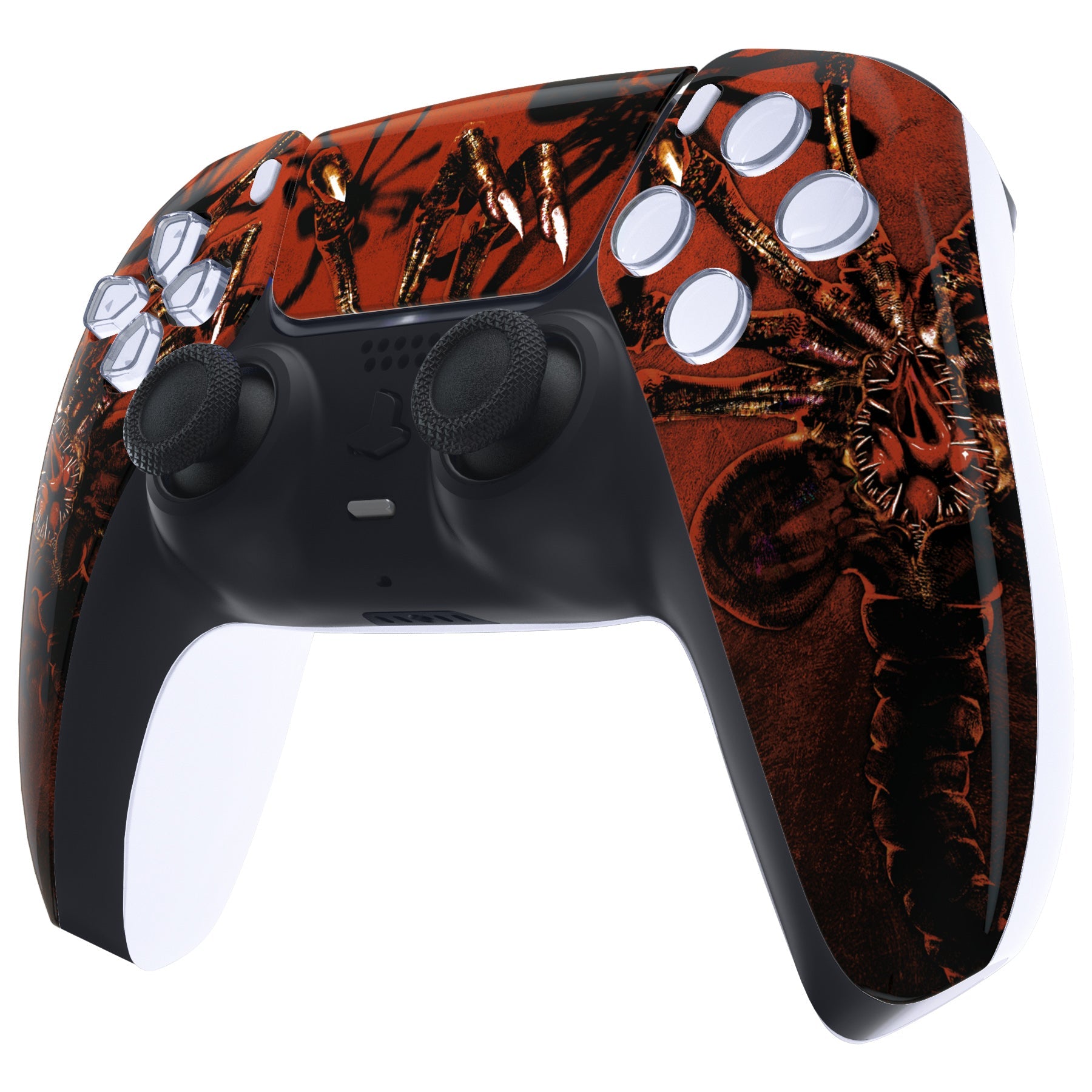 eXtremeRate Replacement Front Housing Shell with Touchpad Compatible with PS5 Controller BDM-010/020/030/040/050 - Alien Fear eXtremeRate