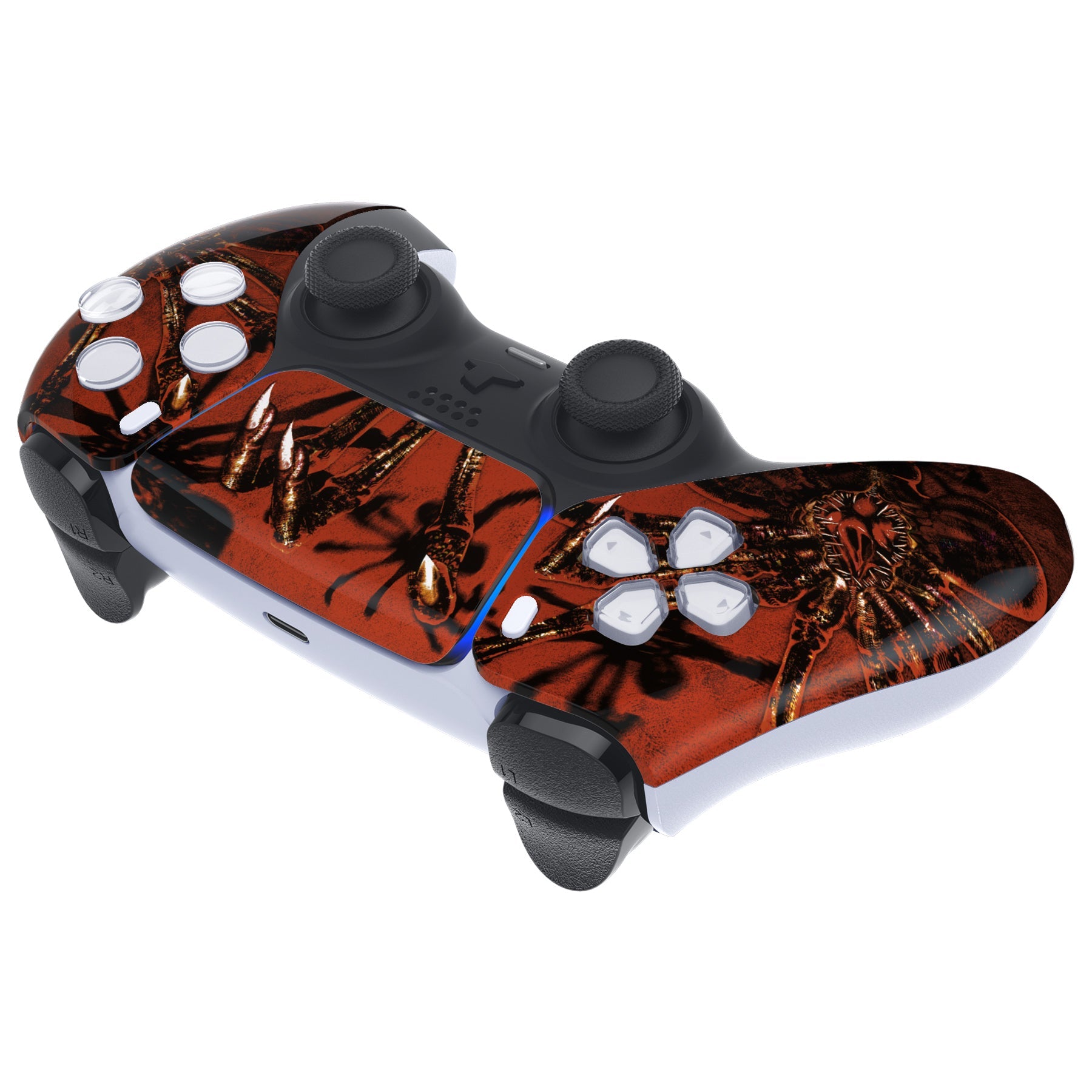 eXtremeRate Replacement Front Housing Shell with Touchpad Compatible with PS5 Controller BDM-010/020/030/040/050 - Alien Fear eXtremeRate