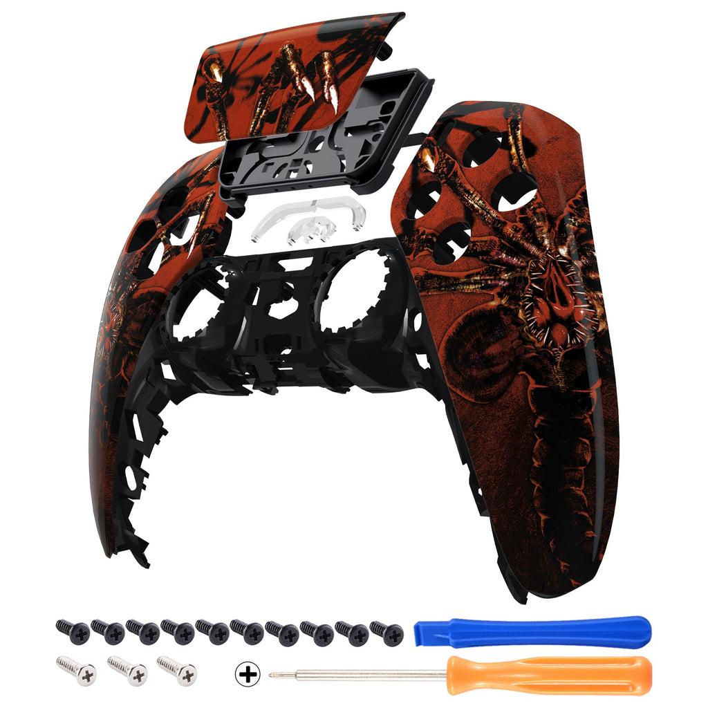 eXtremeRate Replacement Front Housing Shell with Touchpad Compatible with PS5 Controller BDM-010/020/030/040/050 - Alien Fear eXtremeRate