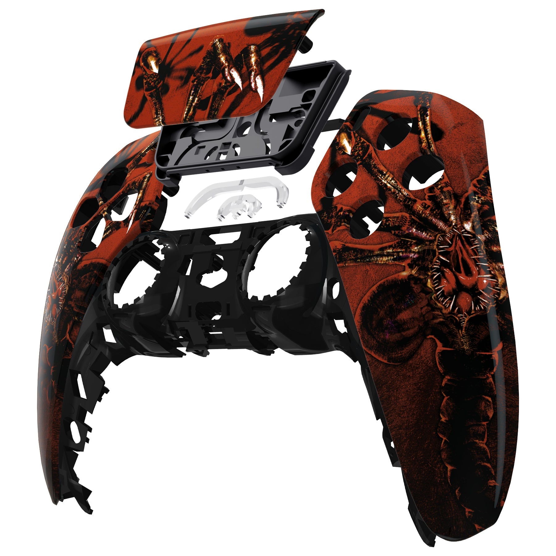 eXtremeRate Replacement Front Housing Shell with Touchpad Compatible with PS5 Controller BDM-010/020/030/040/050 - Alien Fear eXtremeRate