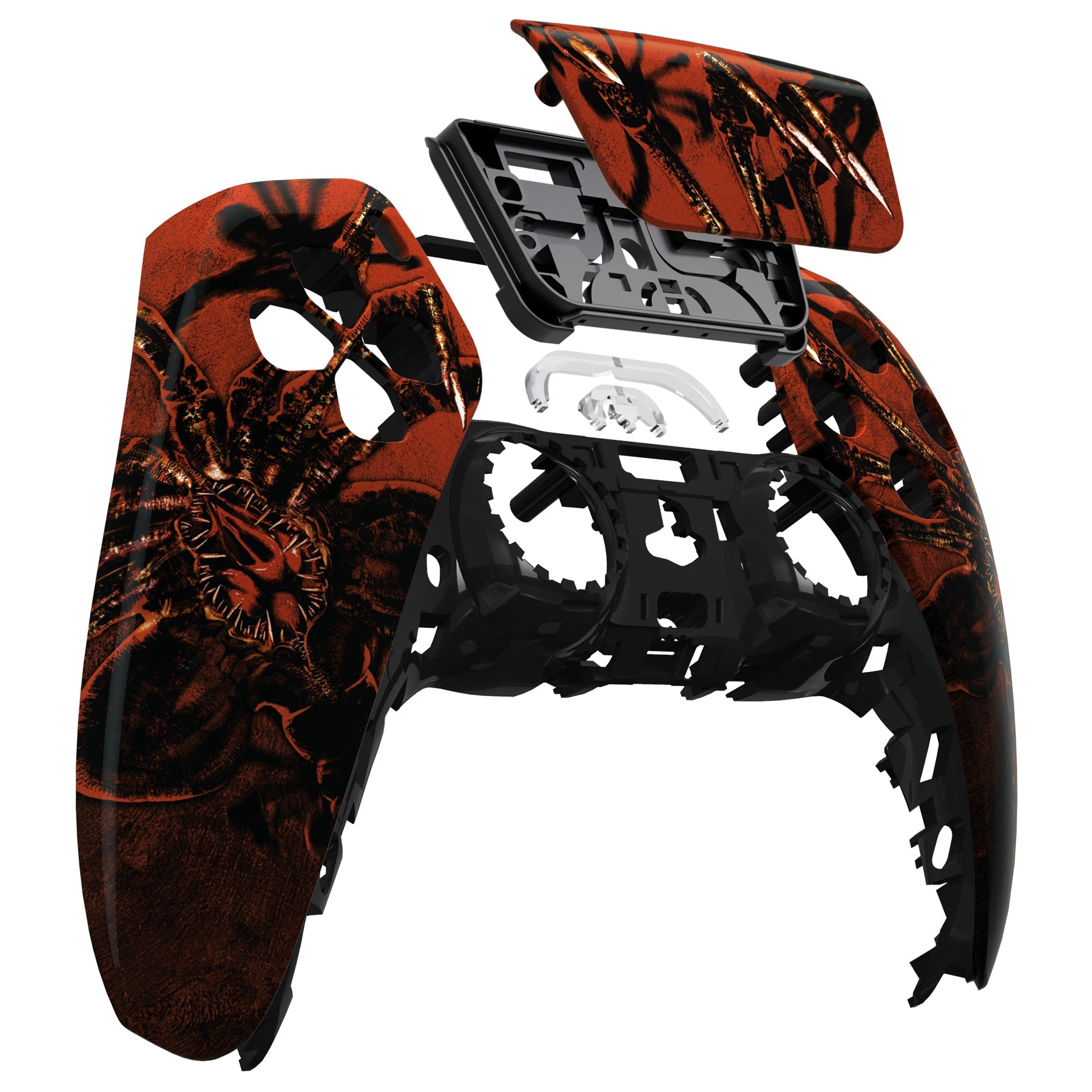 eXtremeRate Replacement Front Housing Shell with Touchpad Compatible with PS5 Controller BDM-010/020/030/040/050 - Alien Fear eXtremeRate