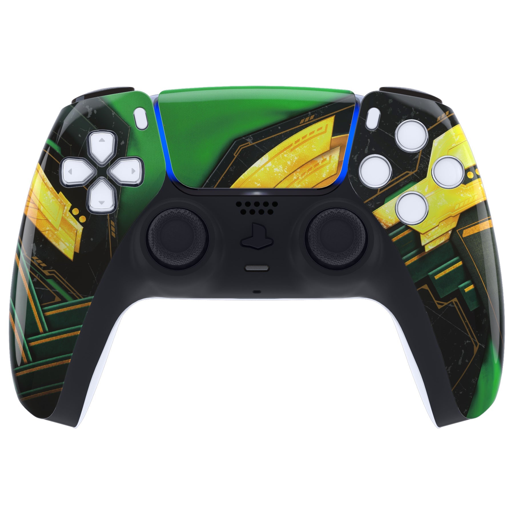 eXtremeRate Replacement Front Housing Shell with Touchpad Compatible with PS5 Controller BDM-010/020/030/040/050 - Armor of Ragnarok eXtremeRate
