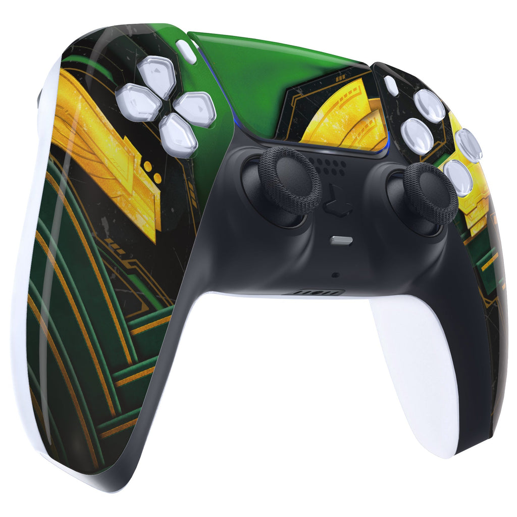 eXtremeRate Replacement Front Housing Shell with Touchpad Compatible with PS5 Controller BDM-010/020/030/040/050 - Armor of Ragnarok eXtremeRate
