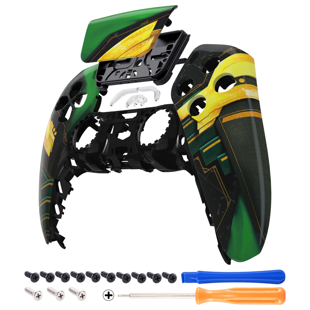 eXtremeRate Replacement Front Housing Shell with Touchpad Compatible with PS5 Controller BDM-010/020/030/040/050 - Armor of Ragnarok eXtremeRate