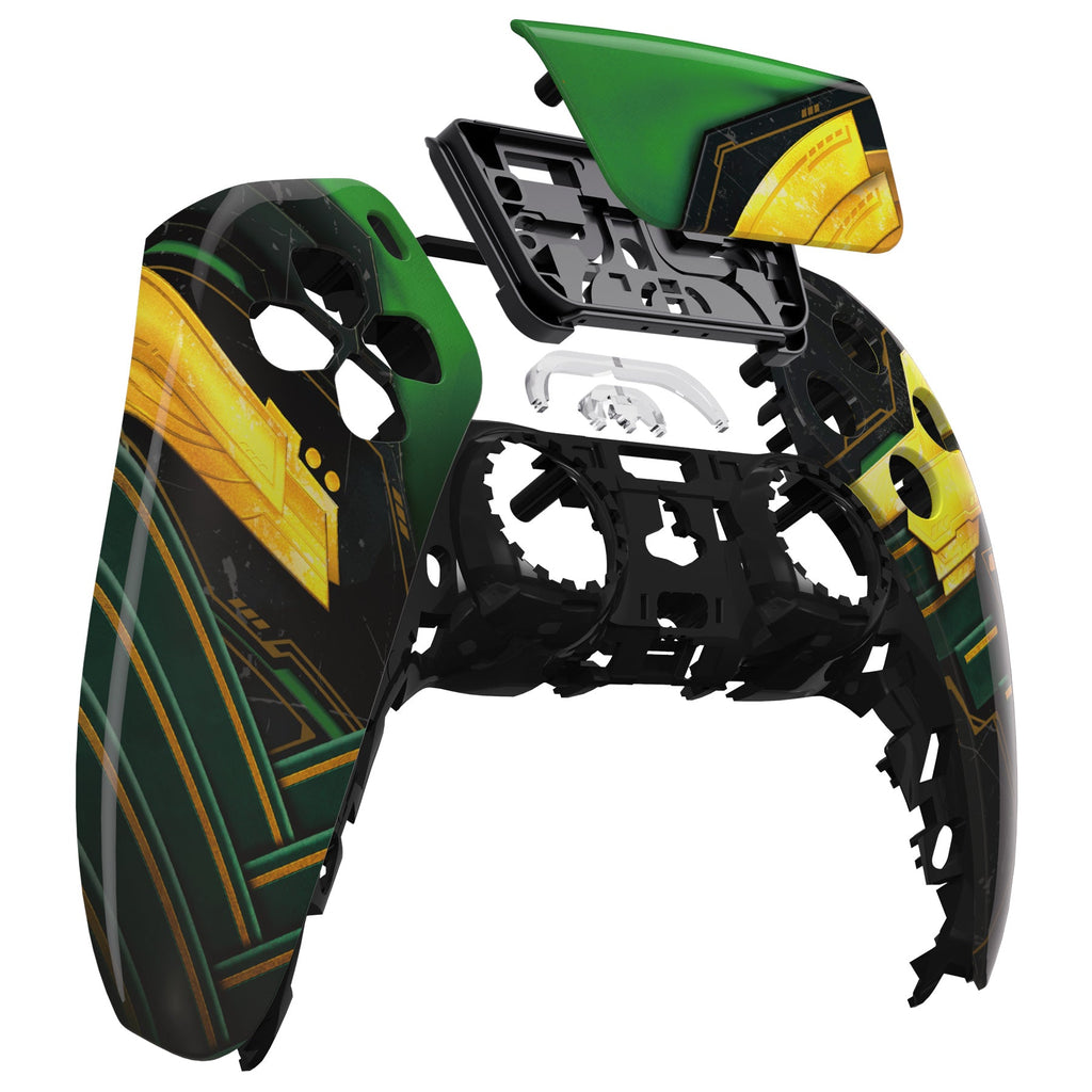 eXtremeRate Replacement Front Housing Shell with Touchpad Compatible with PS5 Controller BDM-010/020/030/040/050 - Armor of Ragnarok eXtremeRate