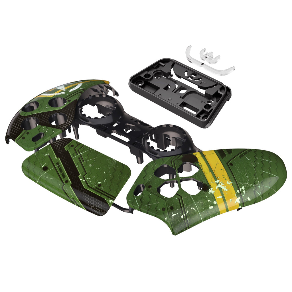 eXtremeRate Replacement Front Housing Shell with Touchpad Compatible with PS5 Controller BDM-010/020/030/040/050 - Army Mecha eXtremeRate