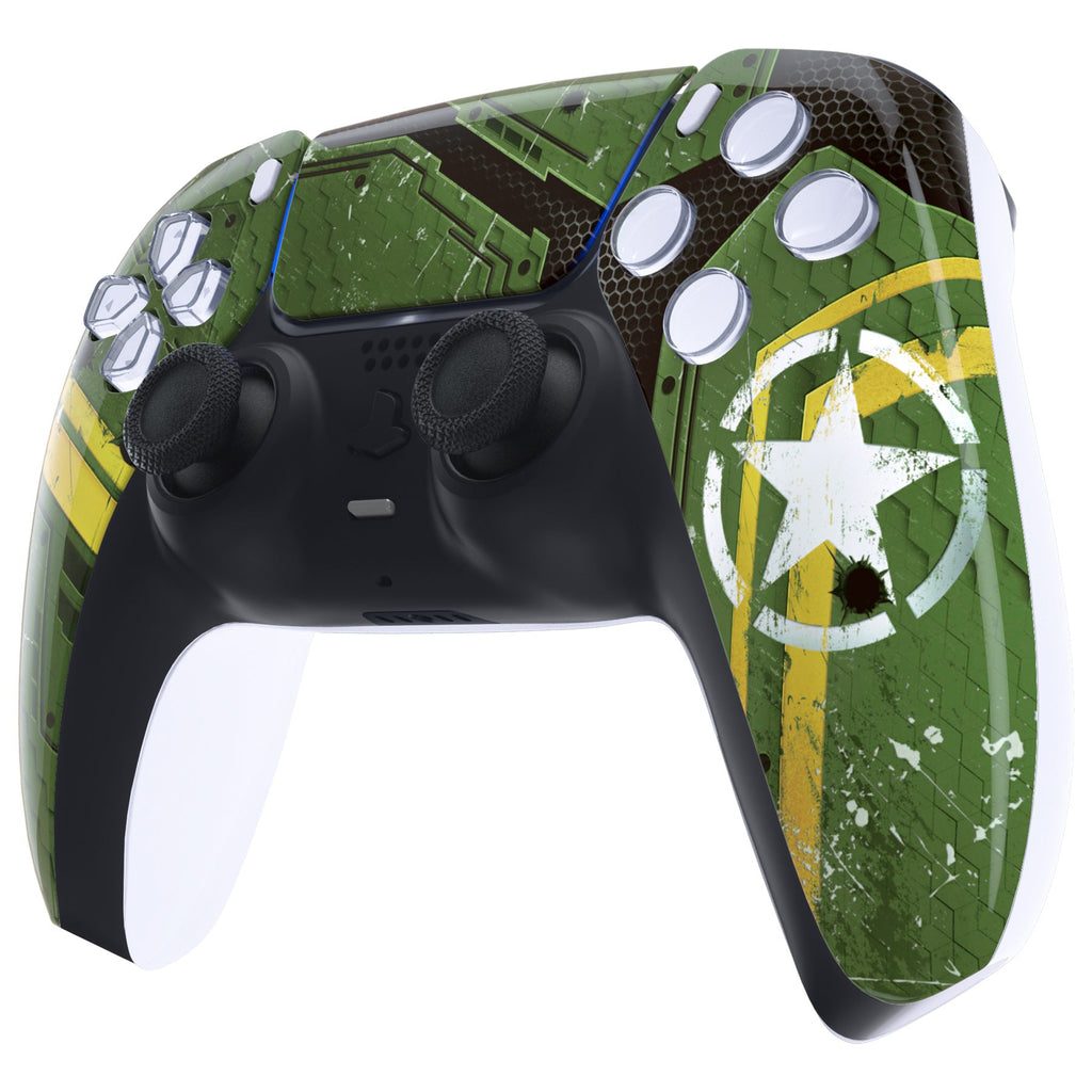 eXtremeRate Replacement Front Housing Shell with Touchpad Compatible with PS5 Controller BDM-010/020/030/040/050 - Army Mecha eXtremeRate