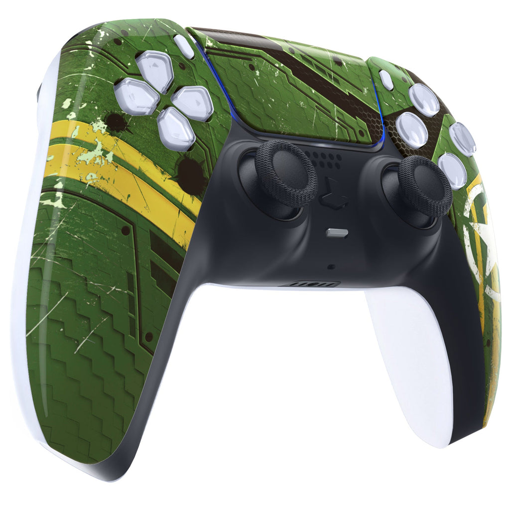 eXtremeRate Replacement Front Housing Shell with Touchpad Compatible with PS5 Controller BDM-010/020/030/040/050 - Army Mecha eXtremeRate