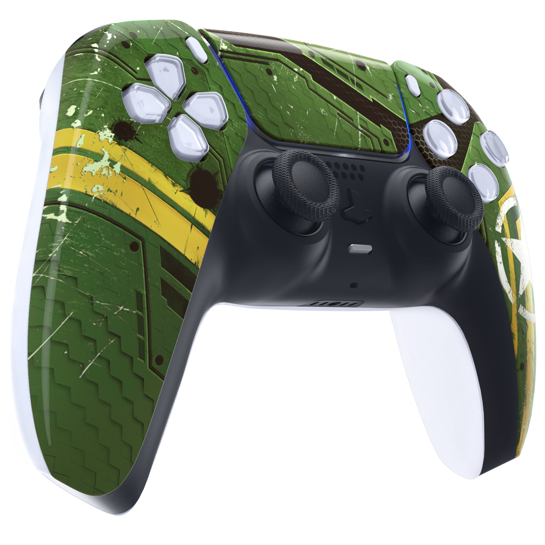 eXtremeRate Replacement Front Housing Shell with Touchpad Compatible with PS5 Controller BDM-010/020/030/040/050 - Army Mecha eXtremeRate